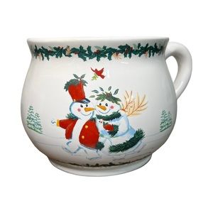 Bath And Body Works Christmas Coffee Hot Chocolate Soup Mug Cup Snowman Snowlady